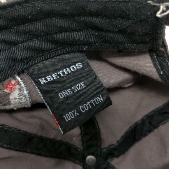 KB Ethos Men's Slideback Hat Gray Size OS Distressed 100% Cotton - Picture 7 of 7